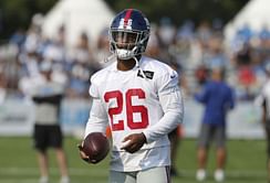 Giants' Barkley misses practice, Lions' Glasgow leaves it
