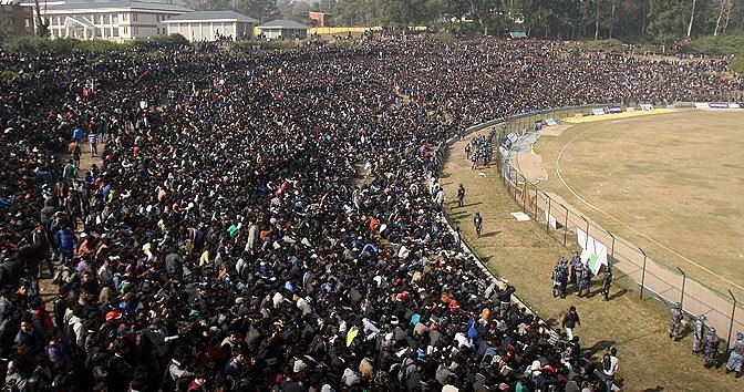 Nepali Cricket Fans at TU Ground, Kirtipur