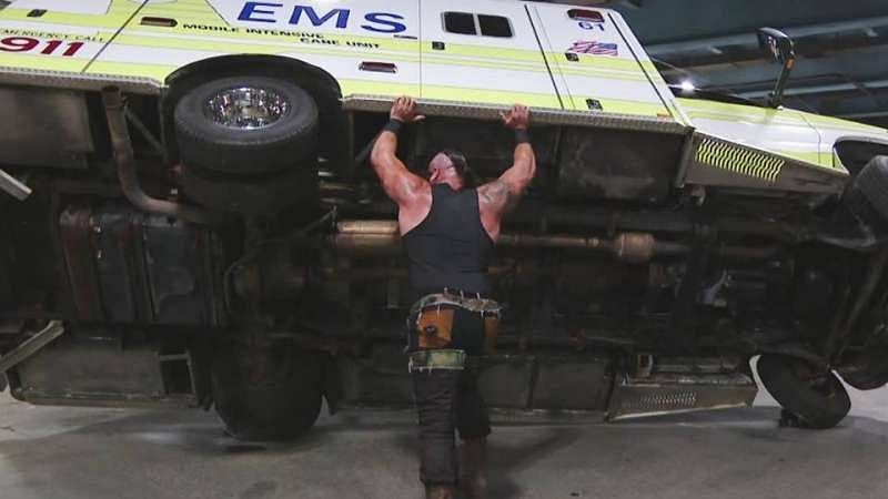 Braun Strowman tipped over a full-sized ambulance