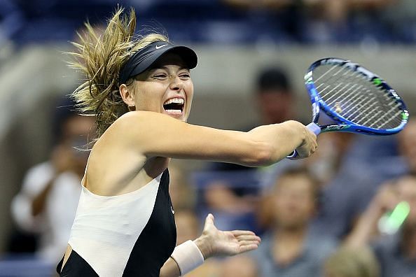US Open: Maria Sharapova overcomes struggles to win in straight sets