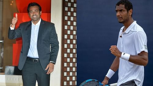 Leander Paes (L) and Ramkumar Ramanathan (R)