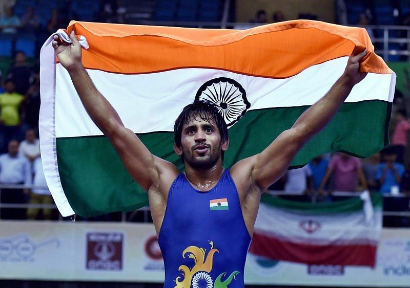 Bajrang won Gold in 65kg Freestyle Category