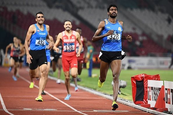 Jinson Johnson finished first in the men&#039;s 1500m race