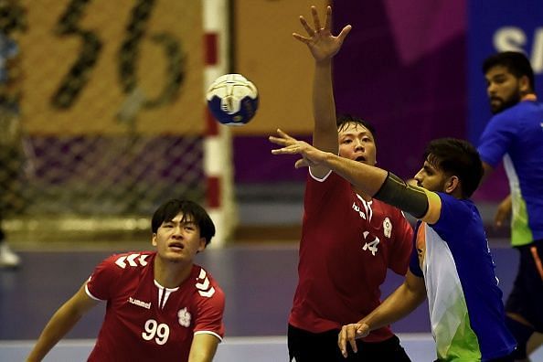 Indian Handball players in action