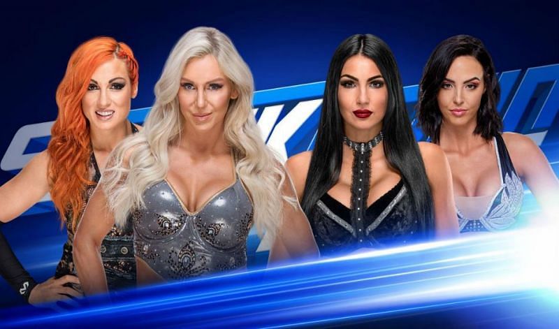 Image result for wwe smackdown becky and charlotte vs iconics