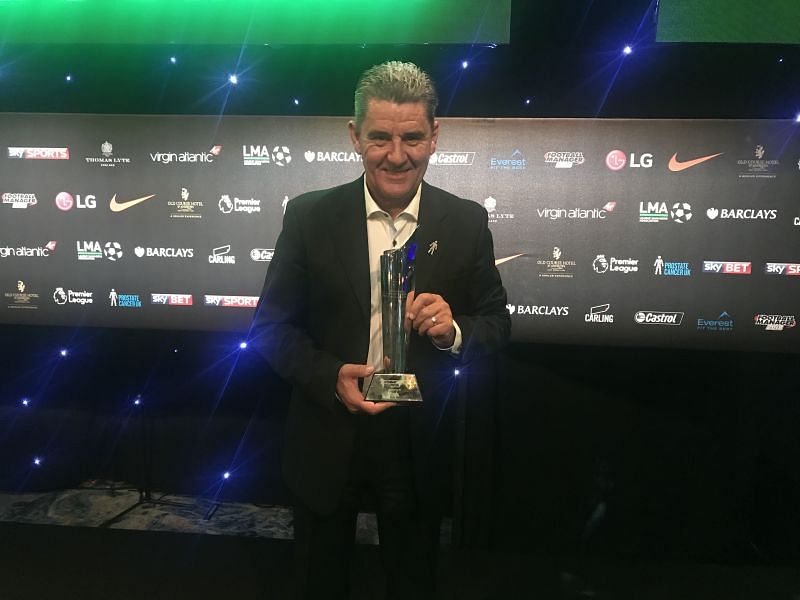 Gregory was recognized at the English League Managers Association awards ceremony for winning the ISL