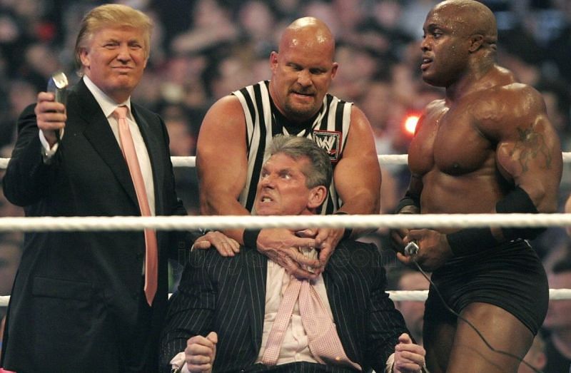 Donald Trump was involved in a feud with WWE boss Vince McMahon at WrestleMania 23