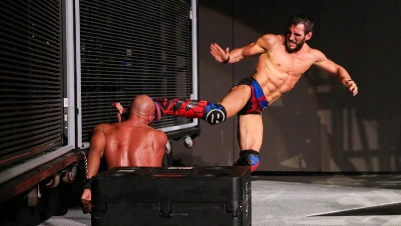 Johnny Gargano hit Tommaso Ciampa with a knee to the face near the end of their main-event