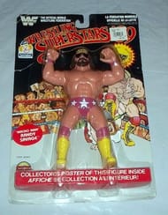 Complete with pink trunks, yellow boots and poster of the figure, this Randy Savage toy would be the perfect addition to any Machomaniac's collection