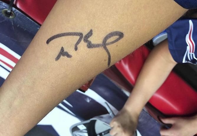 Patriots fan turns Tom Brady's autograph into a tattoo