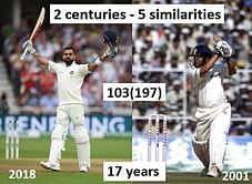 5 uncanny similarities between Virat Kohli's 103(197) at Trent Bridge in 2018 and Sachin's 103(197) at Ahmedabad in 2001