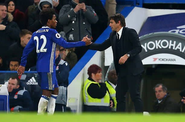 Willian criticizes Antonio Conte for offloading Diego Costa