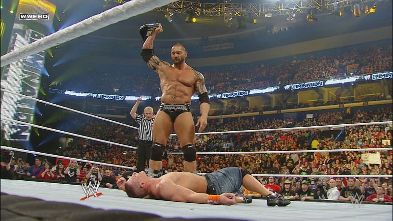 Batista made quick work of John Cena 
