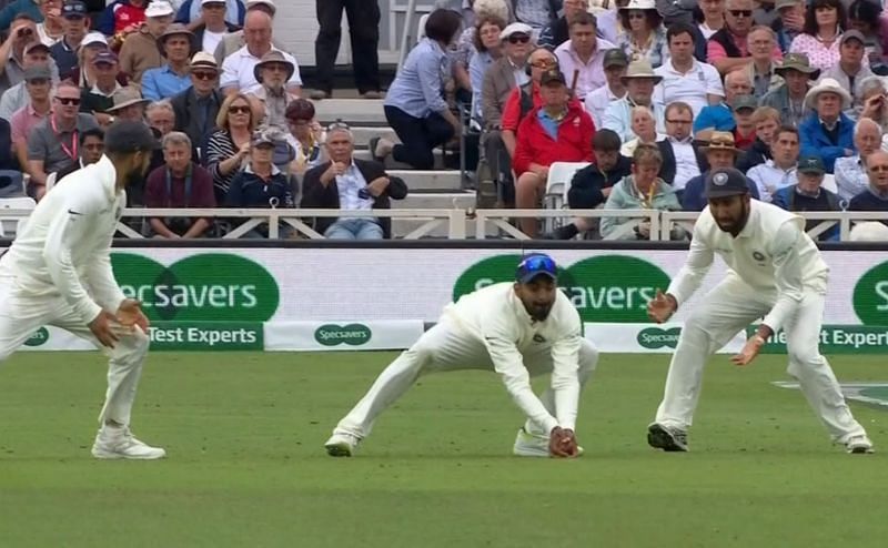 KL Rahul takes a low catch to dismiss Joe Root