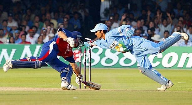 Dinesh Karthik&#039; acrobatic stumping of Michael Vaughan was the turning point of the match