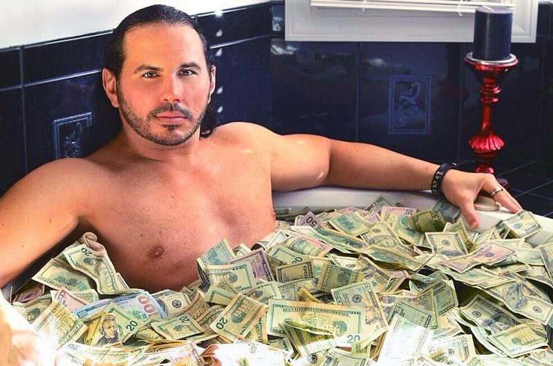 Matt Hardy lounges in his earnings.  Could Omega and the Bucks be tempted by a huge windfall?