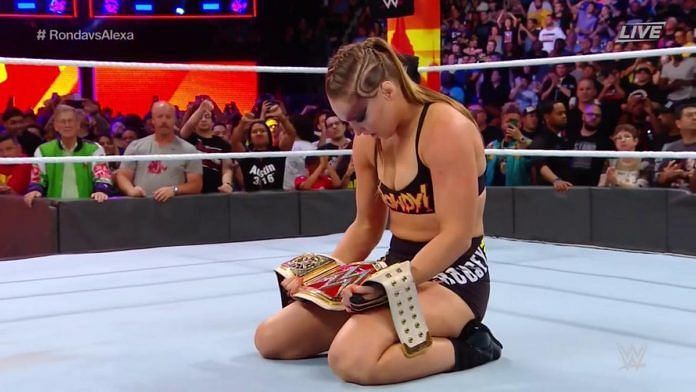 Image result for wwe ronda rousey wins raw women&#039;s title