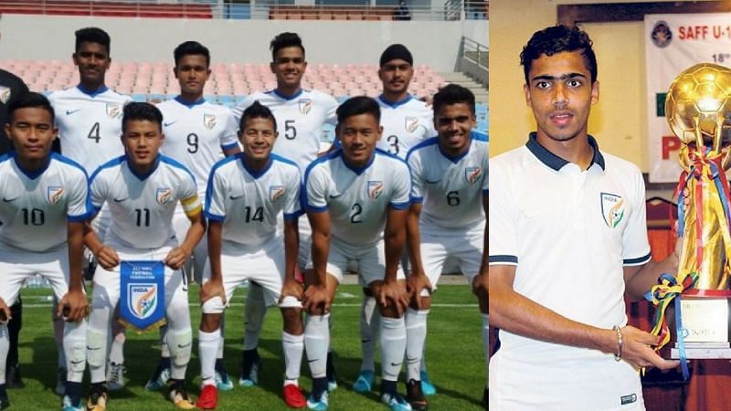 LEFT - Vikram (extreme right) poses with the team, RIGHT - Representative image of Vikram with the trophy