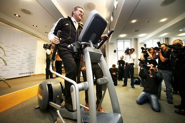 Ralf Moeller Hands Over Fitness Machines For Soldiers