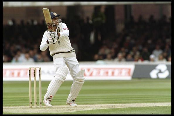 Sourav Ganguly of India batting