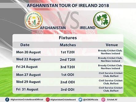 Afghanistan vs Ireland Series 2018 Schedule