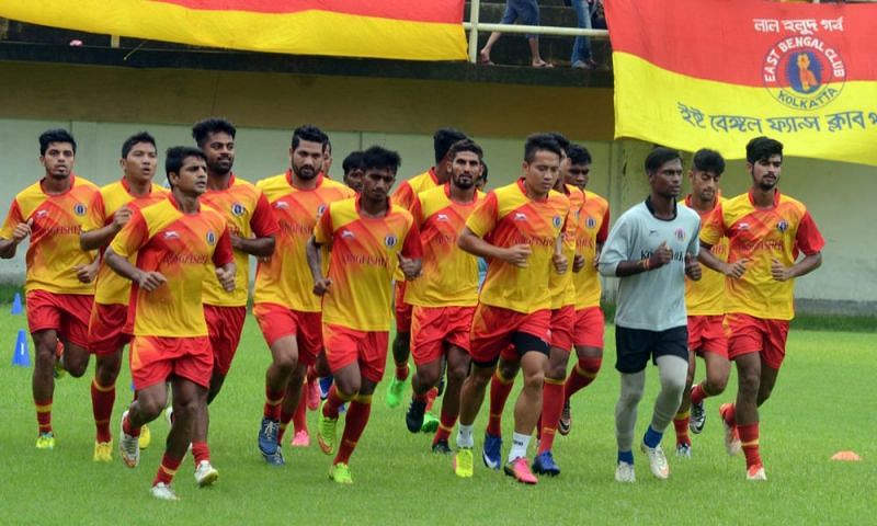 East Bengal players in a training session