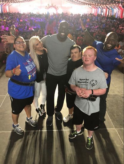 Titus O&#039;Neil and fellow Titus Worldwide members doing what they do best--spreading happiness!