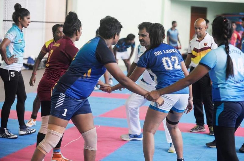 Udaya Kumar training the women&#039;s team for upcoming Asian Games.