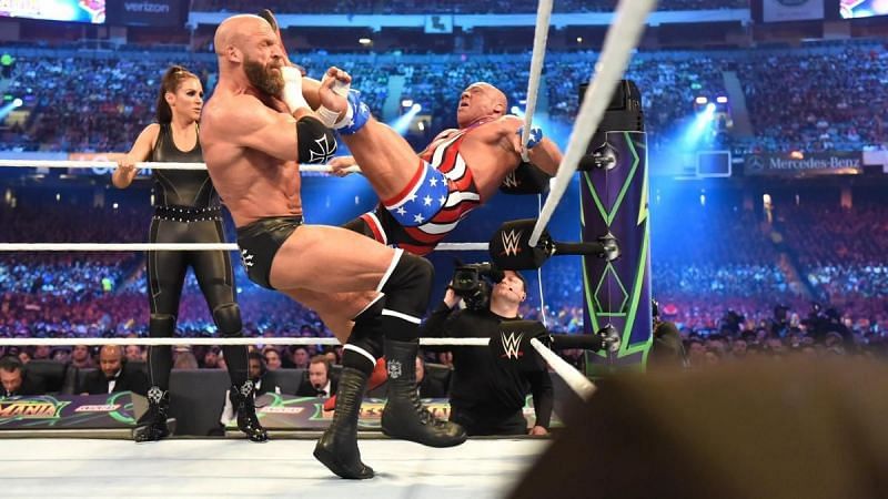 Kurt Angle and Triple H battled at WrestleMania