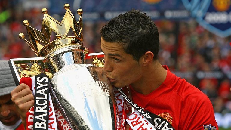 Image result for Cristiano Ronaldo 2008 with epl trophy