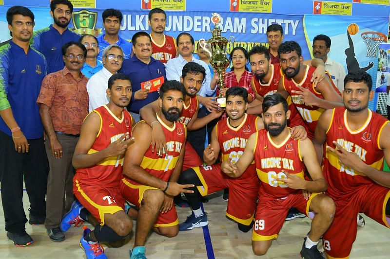 Income Tax crowned champions of the 5th Mulki Sunder Ram Shetty All India Basketball Tournament