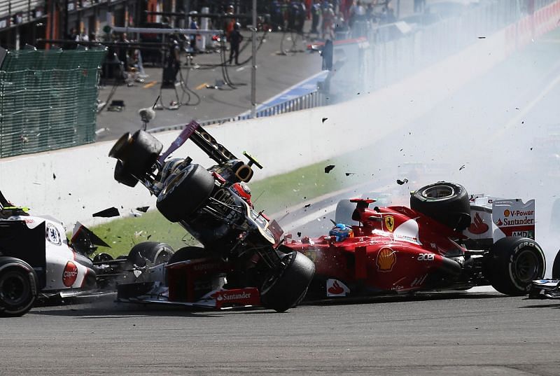 The Belgian GP has seen a number of crashes