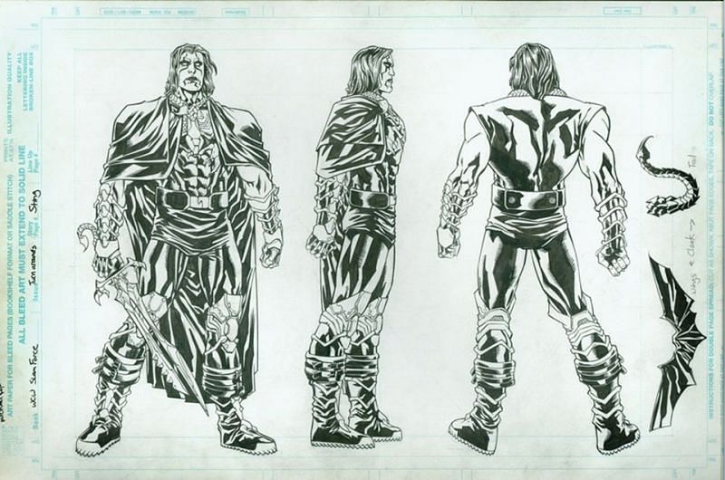Rare Marvel vs. WCW Concept Art: Sting - by Michael Ryan