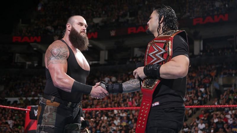 Braun Strowman and Universal Champion Brock Lesnar
