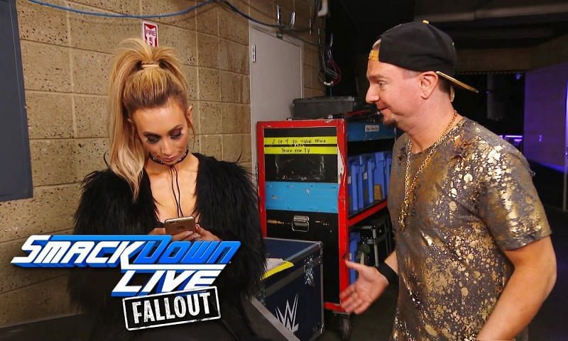 Carmella (left) and James Ellsworth (right) worked together for the better part of 2017 on WWE SmackDown Live