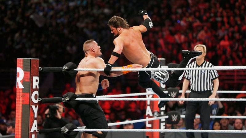 (Courtesy: WWE.com) AJ Styles vs John Cena for the WWE Championship at Royal Rumble 2017