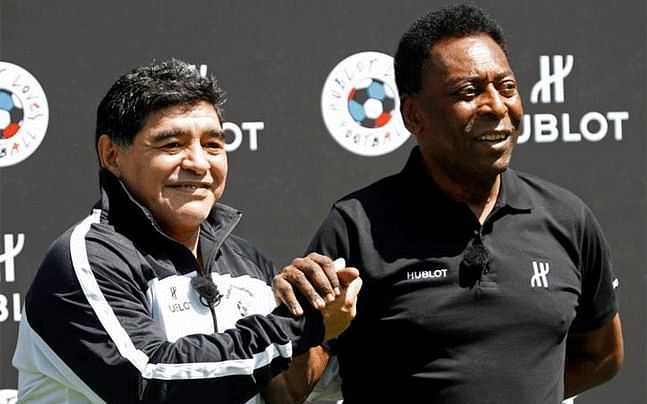 Image result for Pele vs Maradona