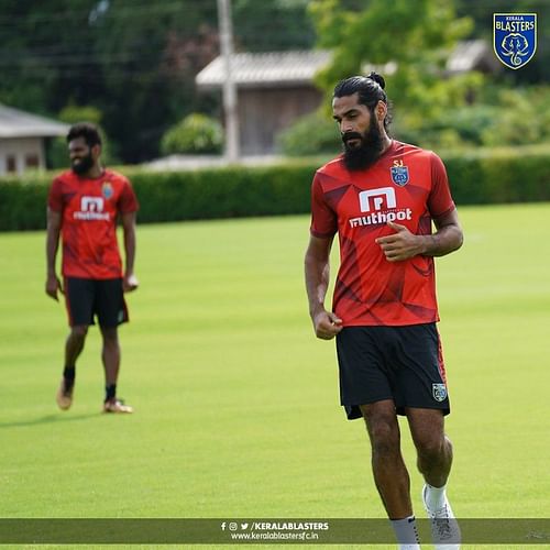 Sandesh Jinghan and CK Vineeth in training at Thailand