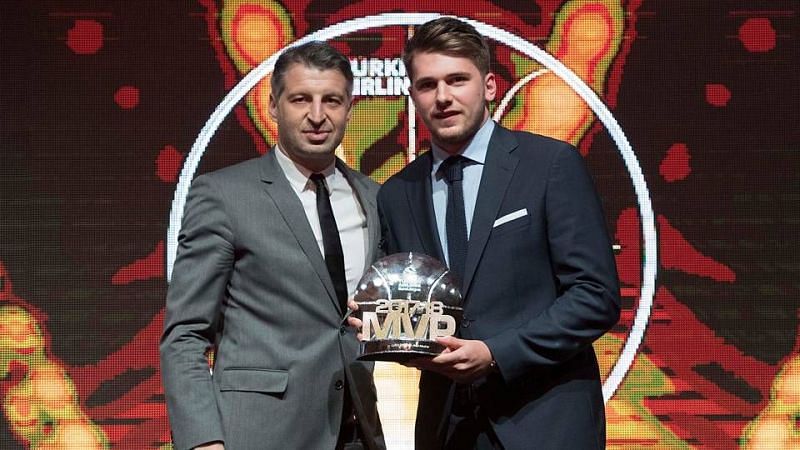 Luca Doncic with the Euro League MVP award at age 19.