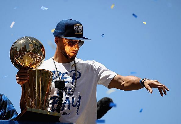 Stephen Curry at the Golden State Warriors Victory Parade