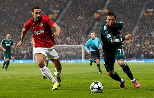 Ronaldo against Manchester United in the Champions League