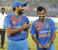 Yuzvendra Chahal gives batting tips to Rohit Sharma
