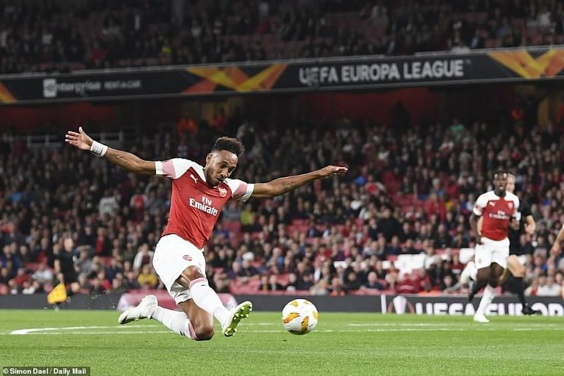 Aubameyang was on fire, during the Europa League fixture.