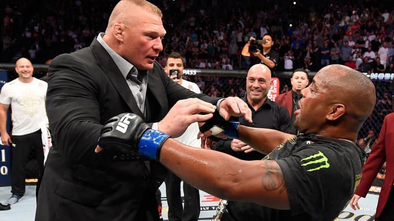 Daniel Cormier and Brock Lesnar at UFC 226