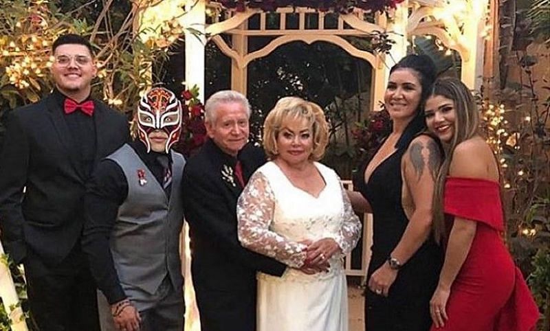 Dominik Gutierrez (far left) and Rey Mysterio (second from left) have been grabbing headlines ever since rumors of Mysterio returning to WWE first arose a few months ago