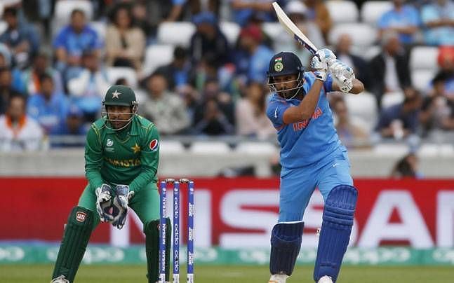 Rohit Sharma batting in a match against Pakistan