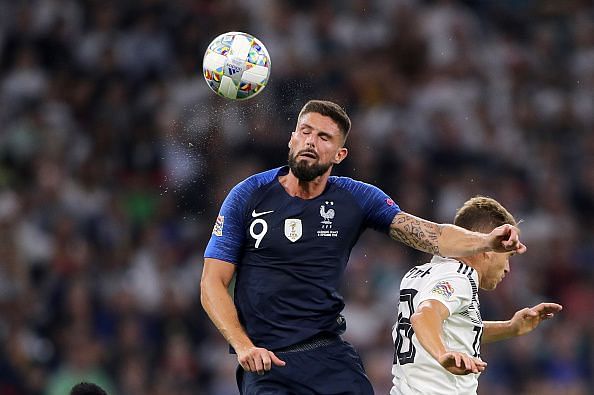 Giroud came close to scoring in the first half