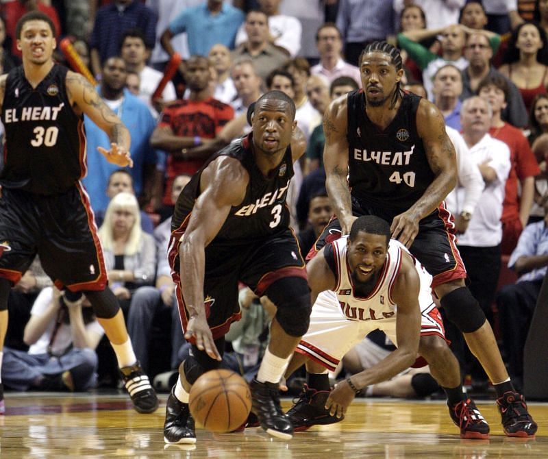 Wade stripped John Salmons with three seconds left in the second overtime period.