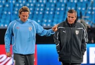 Oscar Tabarez Diego Forlan Uruguay