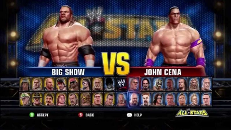 WWE All Stars featured exaggerated versions of WWE superstars past and present 